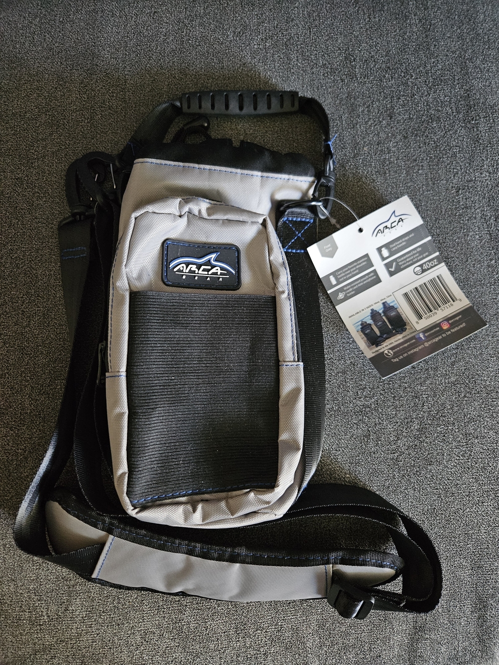 Arca Gear 40oz Hydro Carrier Water Bottle Sling Gray NWT
